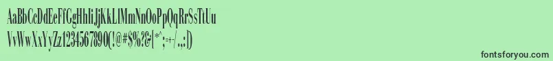 フォントSinemaDisplaySsiExtraCondensed – 緑の背景に黒い文字