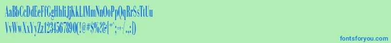SinemaDisplaySsiExtraCondensed Font – Blue Fonts on Green Background