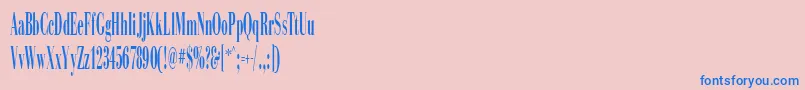 SinemaDisplaySsiExtraCondensed Font – Blue Fonts on Pink Background