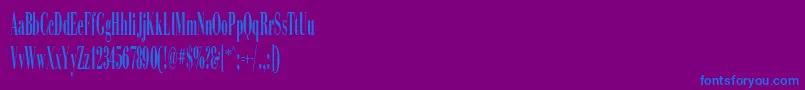 Шрифт SinemaDisplaySsiExtraCondensed – синие шрифты на фиолетовом фоне