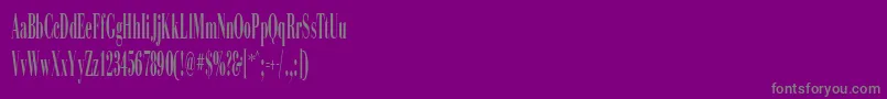 SinemaDisplaySsiExtraCondensed-fontti – harmaat kirjasimet violetilla taustalla