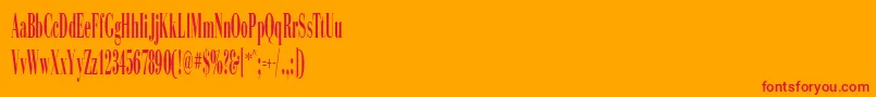 フォントSinemaDisplaySsiExtraCondensed – オレンジの背景に赤い文字