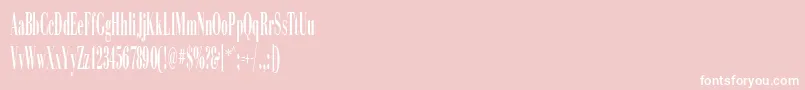 SinemaDisplaySsiExtraCondensed-fontti – valkoiset fontit vaaleanpunaisella taustalla