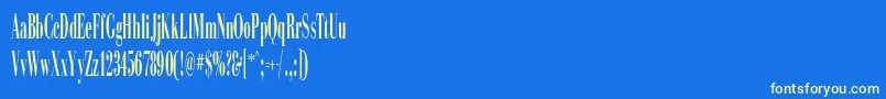 SinemaDisplaySsiExtraCondensed Font – Yellow Fonts on Blue Background