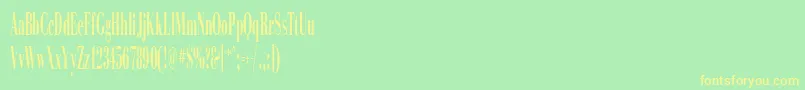 Czcionka SinemaDisplaySsiExtraCondensed – żółte czcionki na zielonym tle