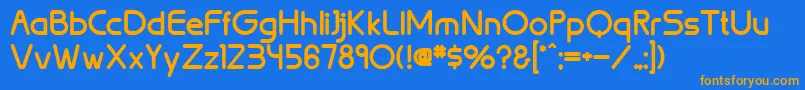 BrionBold Font – Orange Fonts on Blue Background