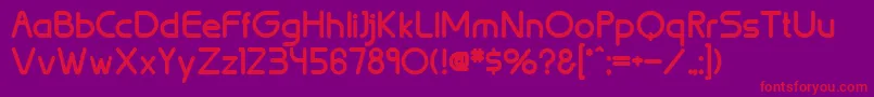 フォントBrionBold – 紫の背景に赤い文字