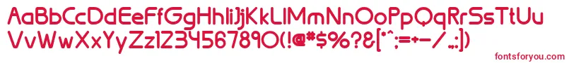 フォントBrionBold – 白い背景に赤い文字
