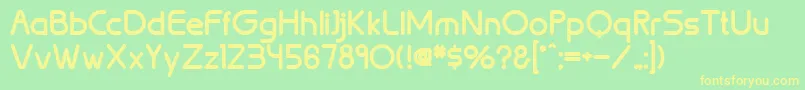 フォントBrionBold – 黄色の文字が緑の背景にあります