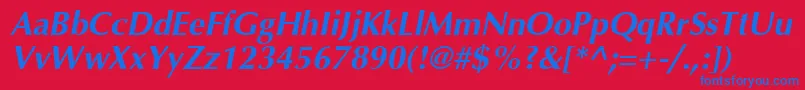 InterfaceSsiBoldItalic Font – Blue Fonts on Red Background