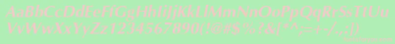 InterfaceSsiBoldItalic Font – Pink Fonts on Green Background