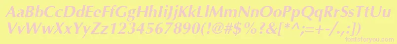 InterfaceSsiBoldItalic Font – Pink Fonts on Yellow Background