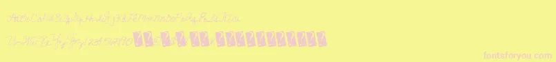 Giftexchange Font – Pink Fonts on Yellow Background