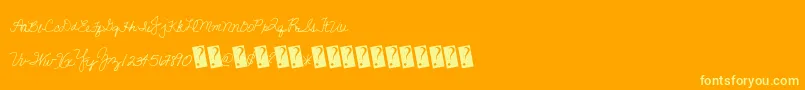 Giftexchange Font – Yellow Fonts on Orange Background