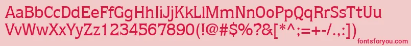 ItcQuorumLtMedium-fontti – punaiset fontit vaaleanpunaisella taustalla