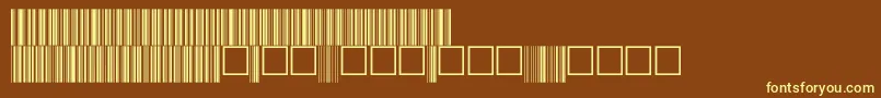 V100017-fontti – keltaiset fontit ruskealla taustalla