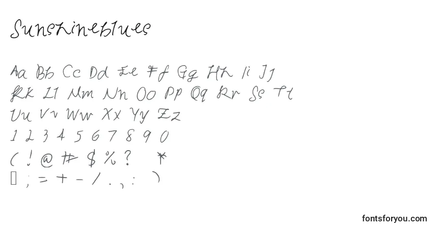 Fuente Sunshineblues - alfabeto, números, caracteres especiales