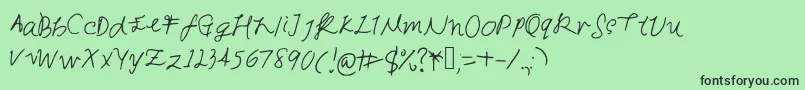 フォントSunshineblues – 緑の背景に黒い文字
