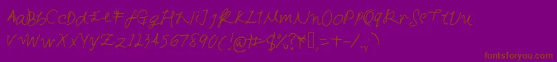 Sunshineblues-Schriftart – Braune Schriften auf violettem Hintergrund