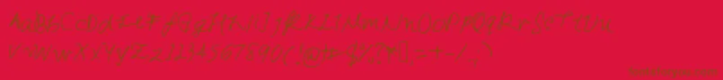 Fonte Sunshineblues – fontes marrons em um fundo vermelho