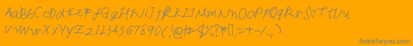 Sunshineblues-Schriftart – Graue Schriften auf orangefarbenem Hintergrund