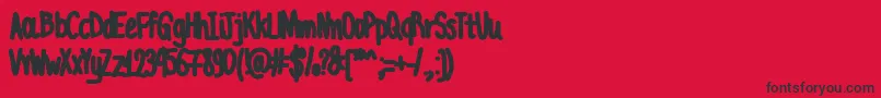 AcChubbyUnicode-fontti – mustat fontit punaisella taustalla
