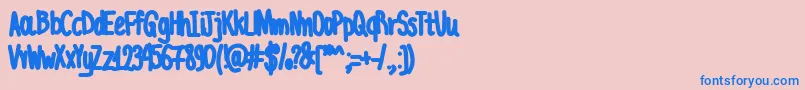 AcChubbyUnicode Font – Blue Fonts on Pink Background