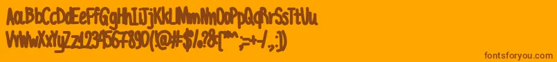Подробнее о шрифте AcChubbyUnicode Шрифт AcChubbyUnicode – коричневые шрифты на оранжевом фоне