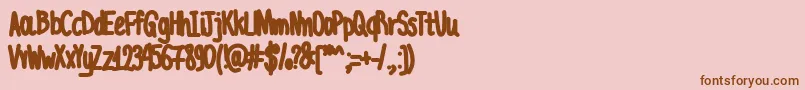 AcChubbyUnicode Font – Brown Fonts on Pink Background