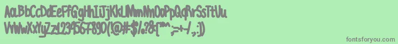 AcChubbyUnicode Font – Gray Fonts on Green Background
