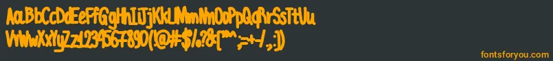 AcChubbyUnicode Font – Orange Fonts on Black Background