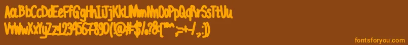 AcChubbyUnicode Font – Orange Fonts on Brown Background