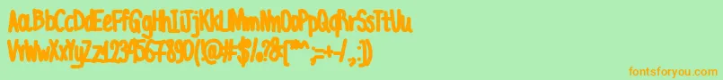 AcChubbyUnicode Font – Orange Fonts on Green Background