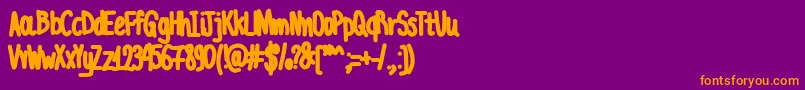 AcChubbyUnicode Font – Orange Fonts on Purple Background
