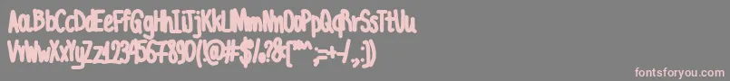 AcChubbyUnicode Font – Pink Fonts on Gray Background