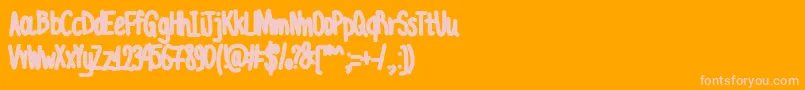 AcChubbyUnicode Font – Pink Fonts on Orange Background