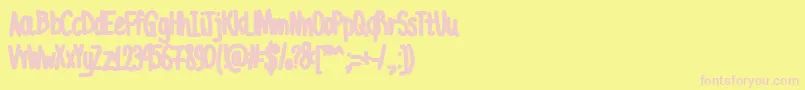 AcChubbyUnicode Font – Pink Fonts on Yellow Background