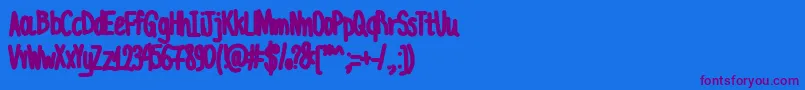 AcChubbyUnicode Font – Purple Fonts on Blue Background