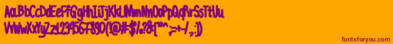 AcChubbyUnicode Font – Purple Fonts on Orange Background