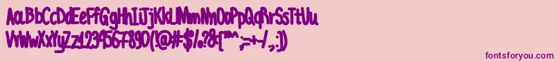 AcChubbyUnicode-Schriftart – Violette Schriften auf rosa Hintergrund
