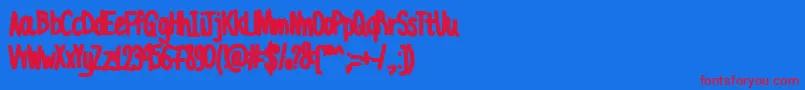 AcChubbyUnicode Font – Red Fonts on Blue Background