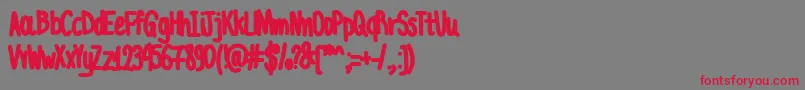 Police AcChubbyUnicode – polices rouges sur fond gris