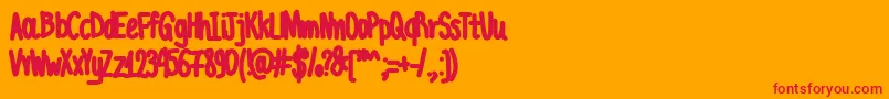 AcChubbyUnicode Font – Red Fonts on Orange Background
