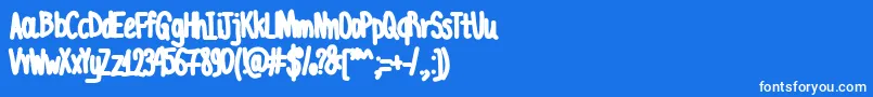 Шрифт AcChubbyUnicode – белые шрифты на синем фоне