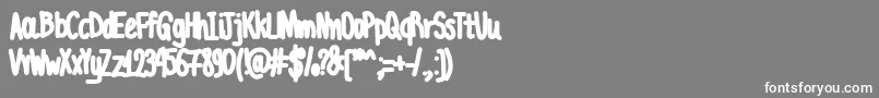 Police AcChubbyUnicode – polices blanches sur fond gris