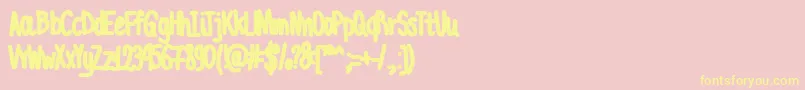 AcChubbyUnicode Font – Yellow Fonts on Pink Background