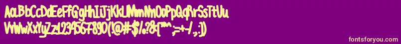 AcChubbyUnicode Font – Yellow Fonts on Purple Background