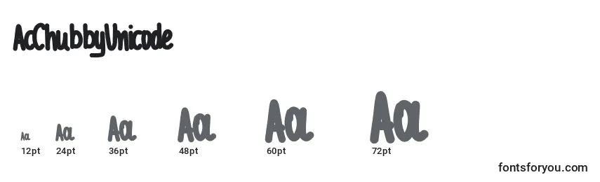AcChubbyUnicode Font Sizes
