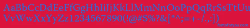 WarnockproCapt Font – Blue Fonts on Red Background