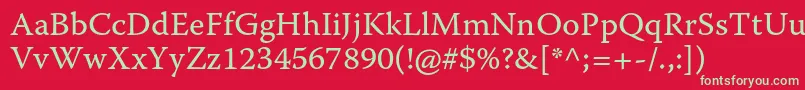 WarnockproCapt Font – Green Fonts on Red Background